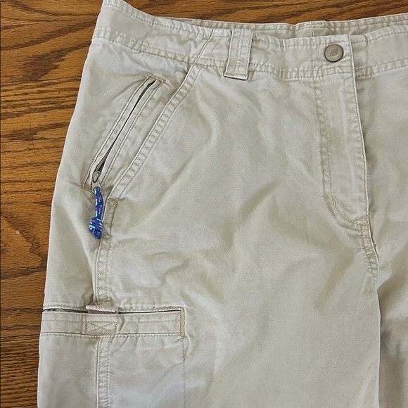 LLBean Pants Women’s 14 M/Tall Khaki Utility Hiking Canvas Cotton - Picture 3 of 13